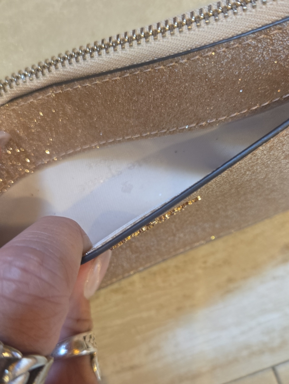 Kate Spade New York Gold Glitter Slim Wallet - Picture 4 of 10
